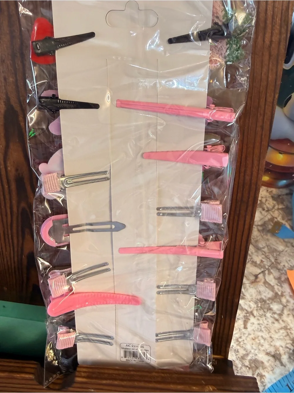 Kids Hair Clip Set - Pink Multicolor Fun Shapes